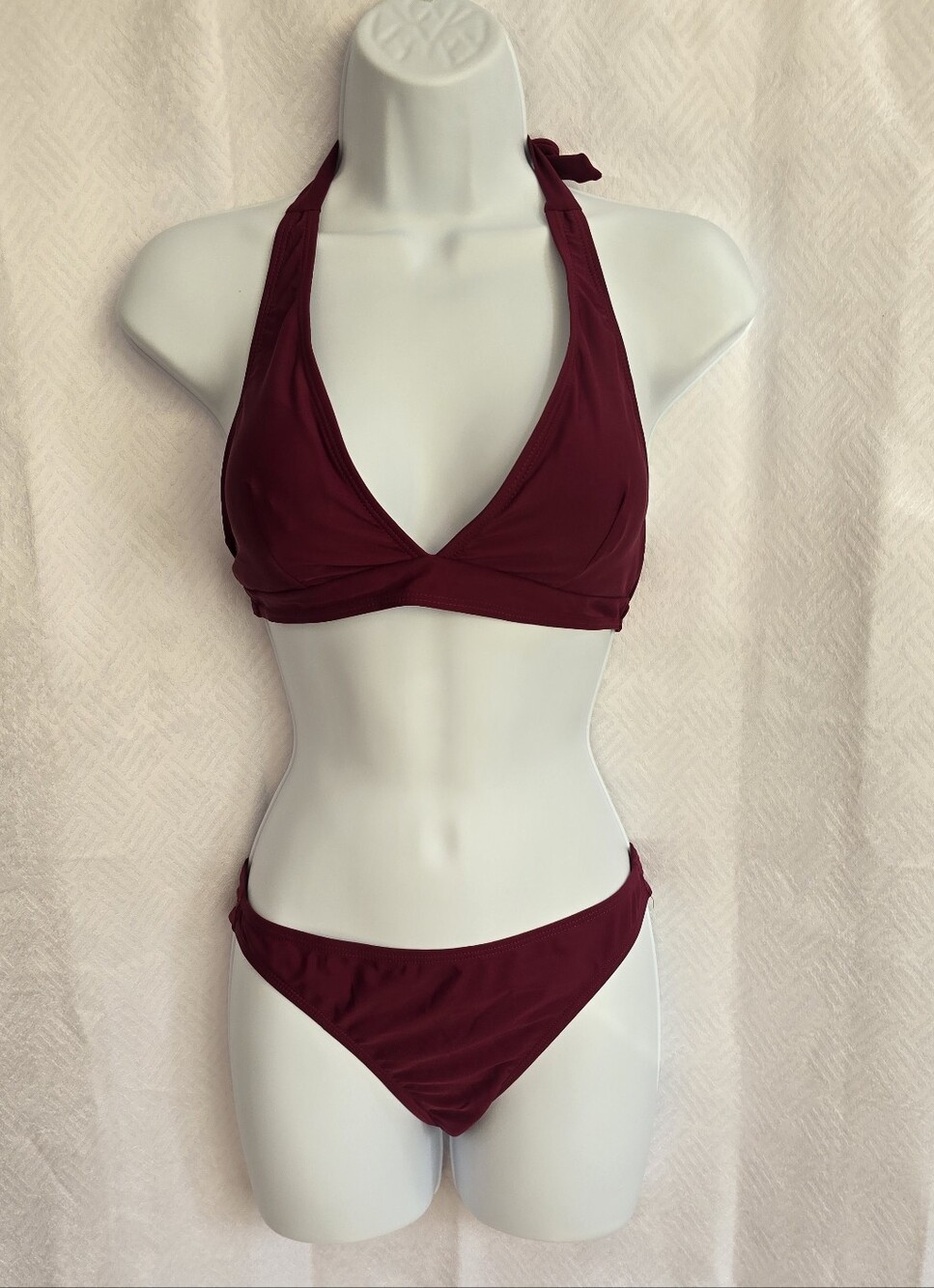Plum V-Plunge Halter Bikini Set